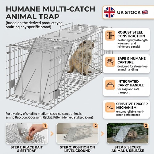 Live animal trap cage 61x19x21 - trap,